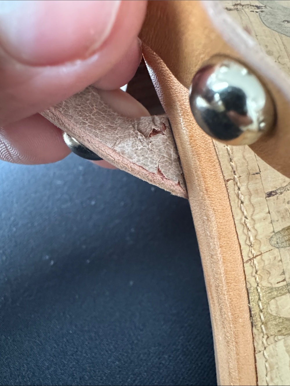 Sam Edelman Tan Studded T-Strap Sandals Block Heel Leather - Picture 11 of 11